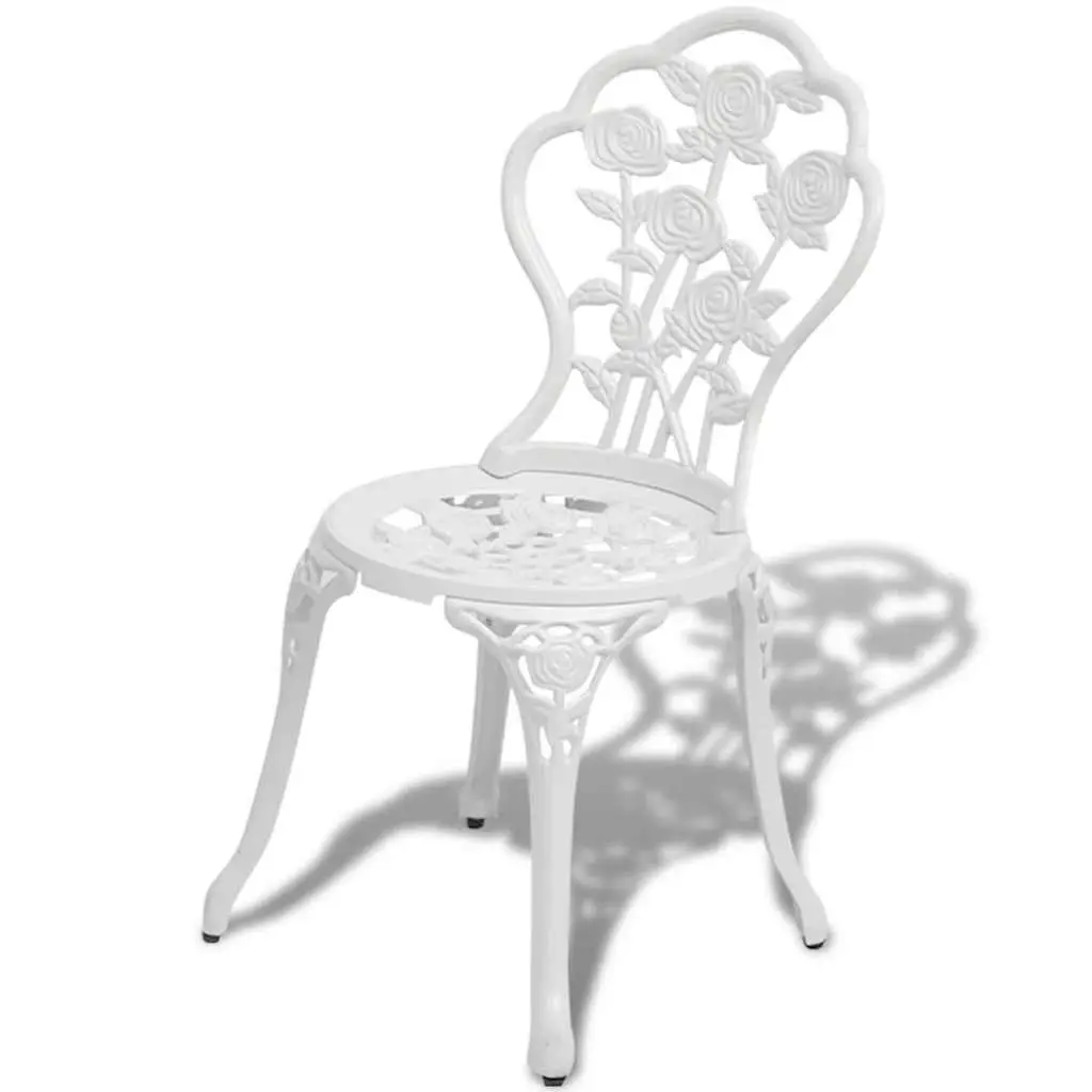 Outdoor Bistro Chairs Garden Patio 2 Piece White Floral