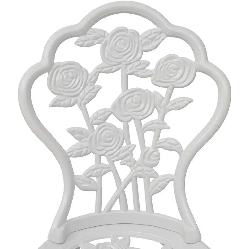 Outdoor Bistro Chairs Garden Patio 2 Piece White Floral