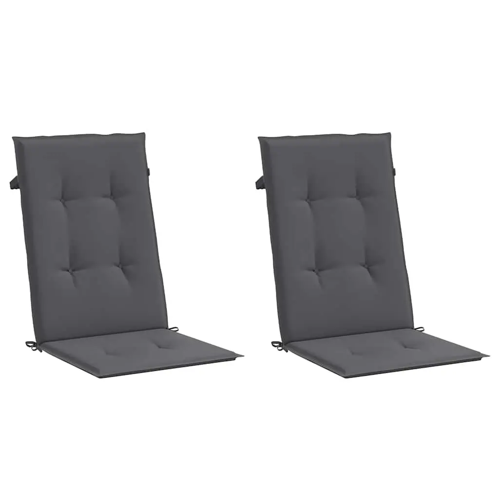 Highback Chair Cushions 2 Pack Outdoor Patio 120x50x2 cm Anthracite