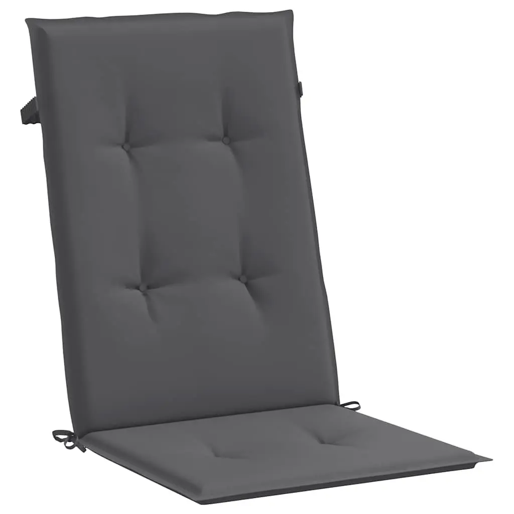 Highback Chair Cushions 2 Pack Outdoor Patio 120x50x2 cm Anthracite