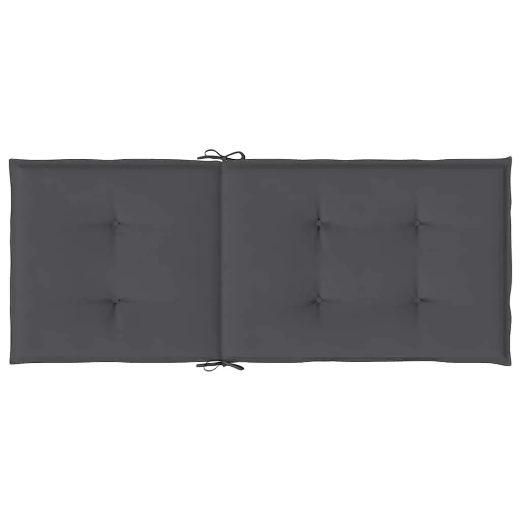 Highback Chair Cushions 2 Pack Outdoor Patio 120x50x2 cm Anthracite