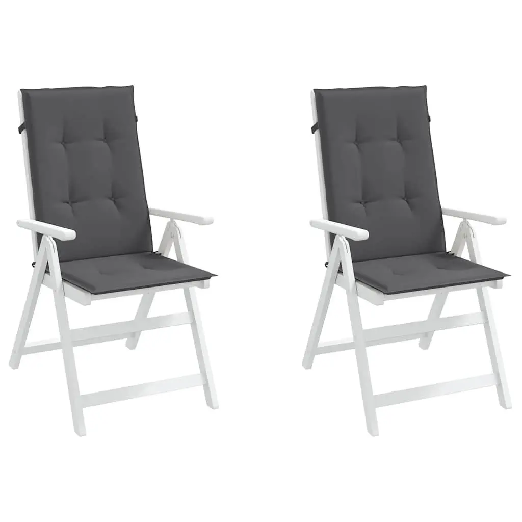 Highback Chair Cushions 2 Pack Outdoor Patio 120x50x2 cm Anthracite