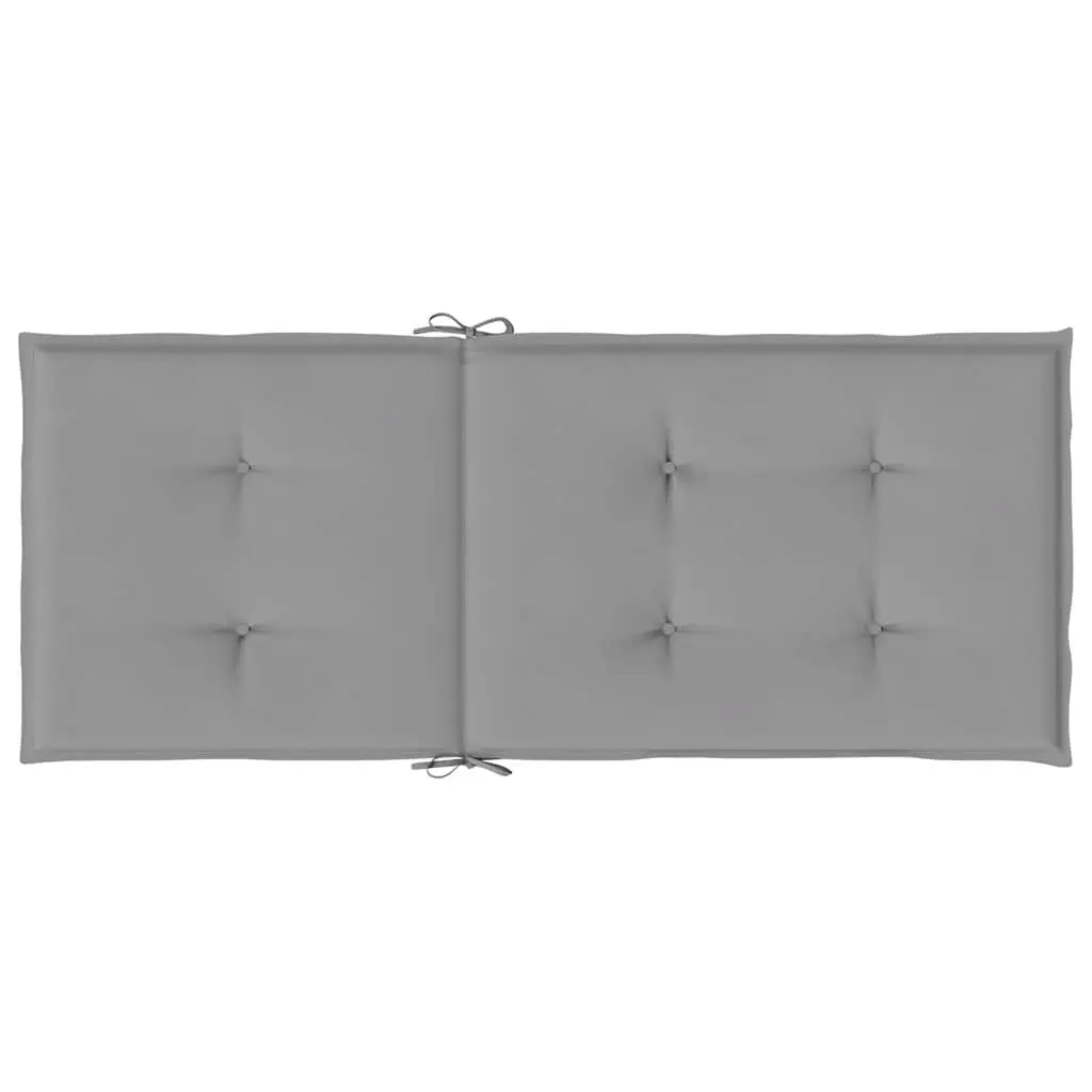 Highback Chair Cushions Outdoor Patio 120x50x3 cm Grey 4 Pieces