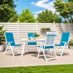 Highback Chair Cushions 4 pcs in Blue - 120x50x3 cm Specifications