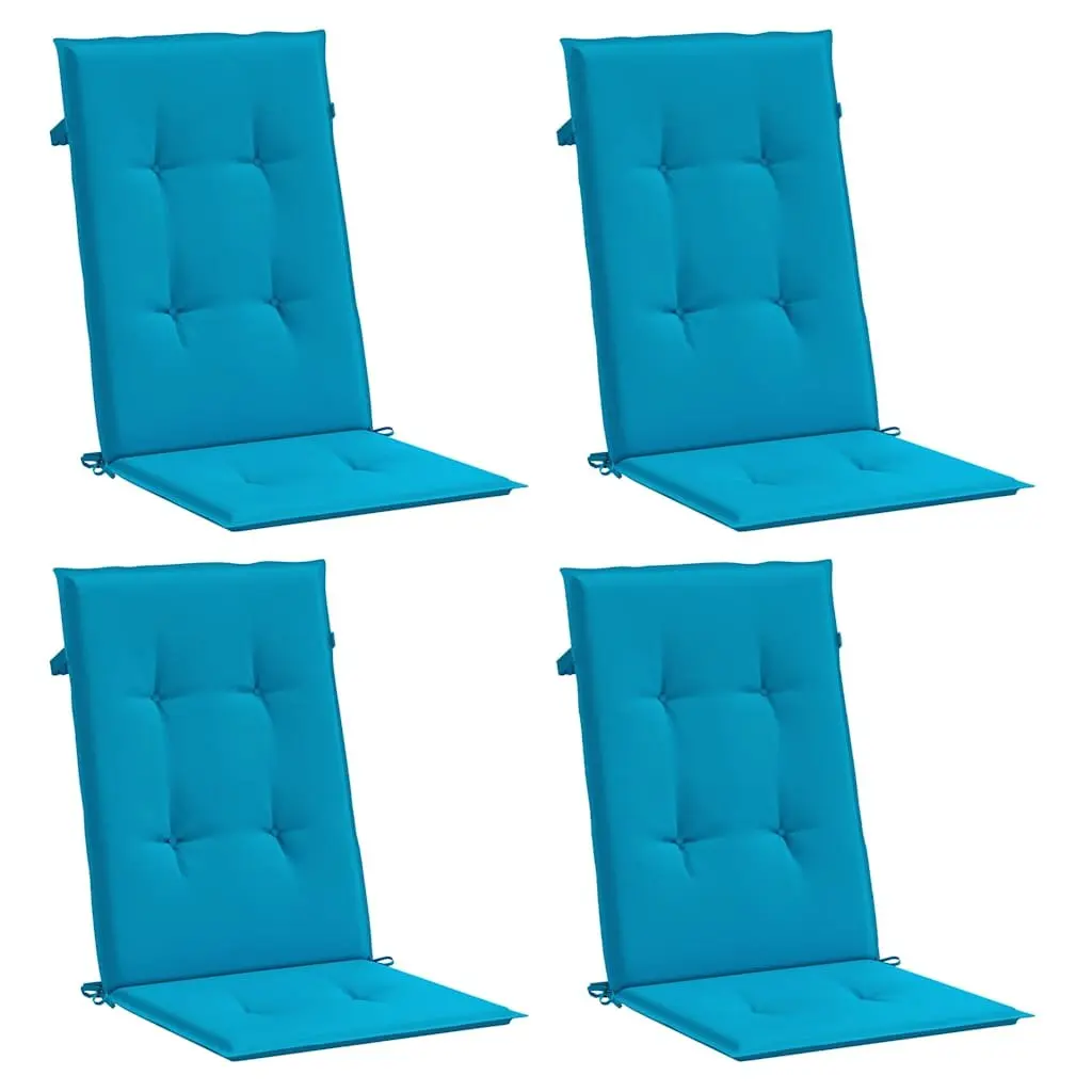Highback Cushions Outdoor Seating Pad Blue 120x50x3cm 4 Piece for Garden Patio and Indoor Chairs
