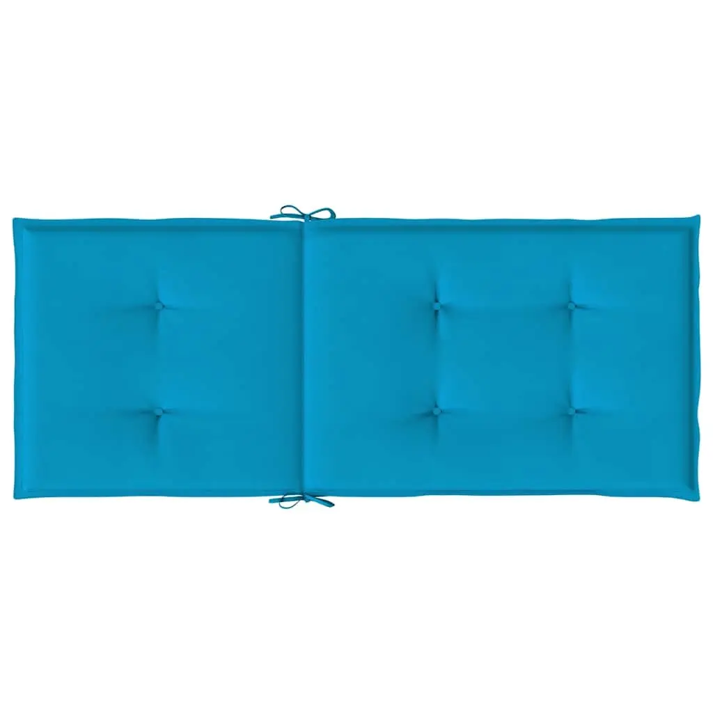 Highback Cushions Outdoor Seating Pad Blue 120x50x3cm 4 Piece for Garden Patio and Indoor Chairs