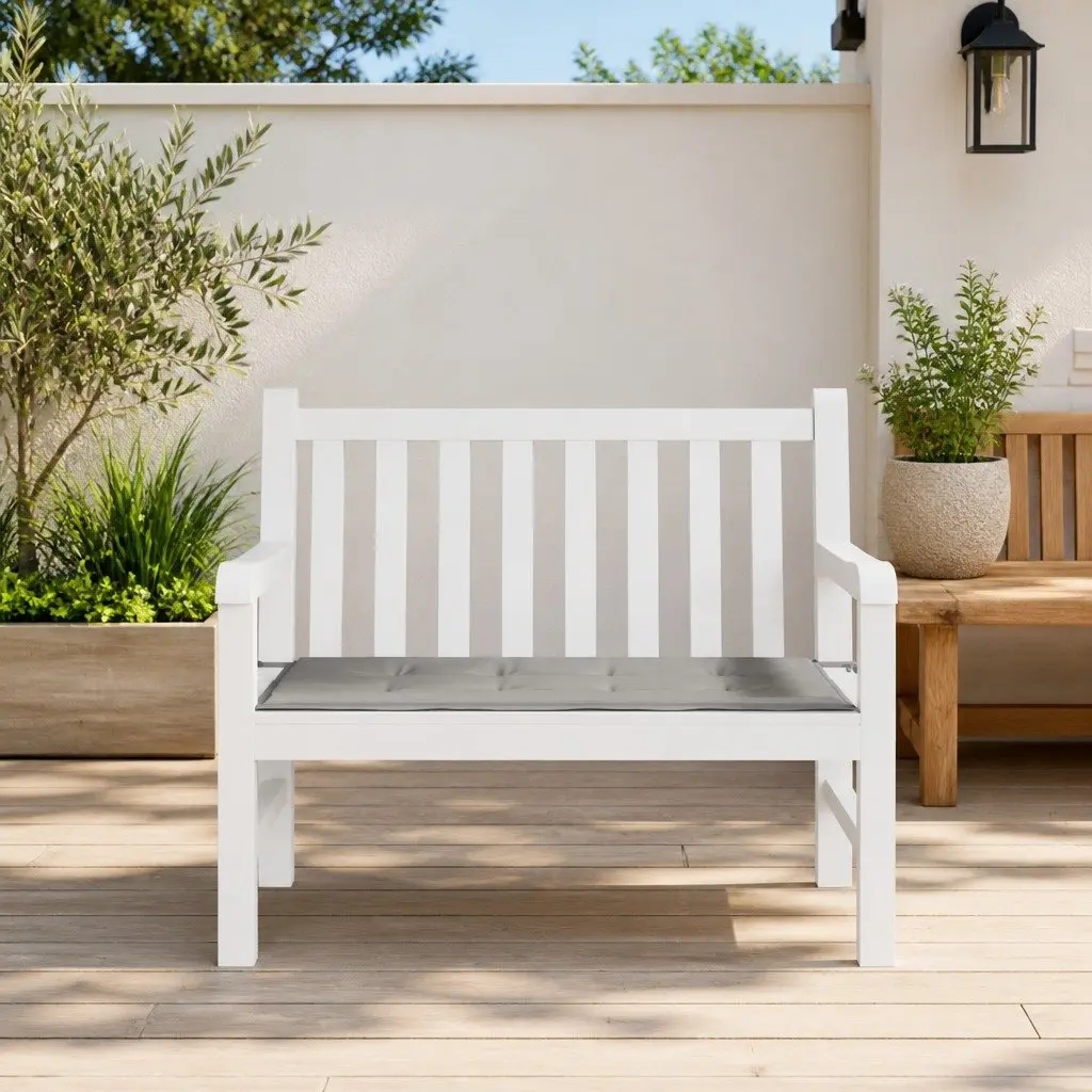 Garden Bench Cushion Grey 120x50x3 cm Outdoor Use Oxford Fabric