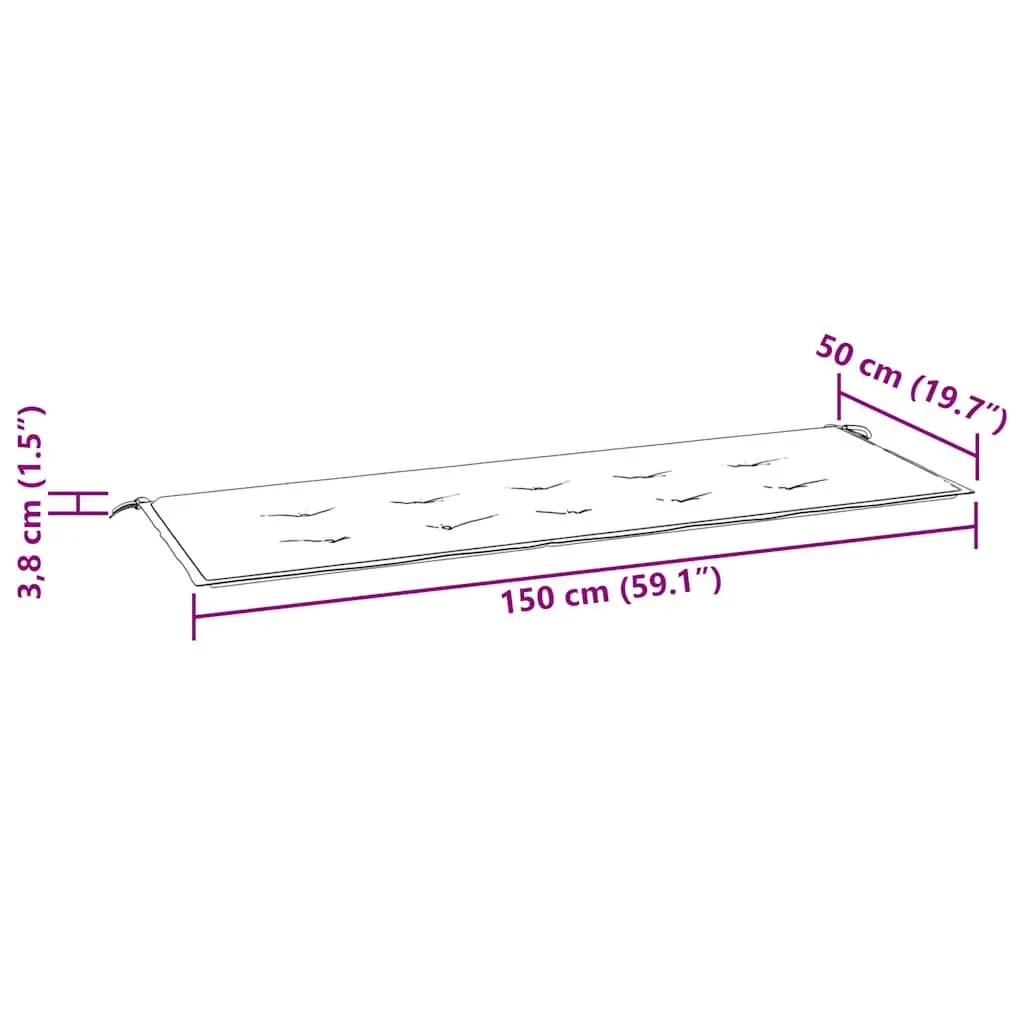 Garden Bench Cushion Outdoor 150x50x3cm Grey Oxford Fabric