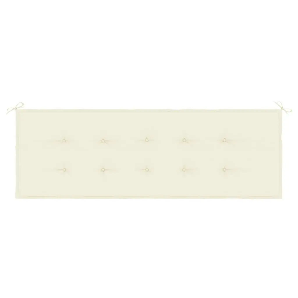 Garden Bench Cushion Cream Outdoor Patio Seat Pad 150 x 50 x 3 cm Water-Resistant Oxford Fabric