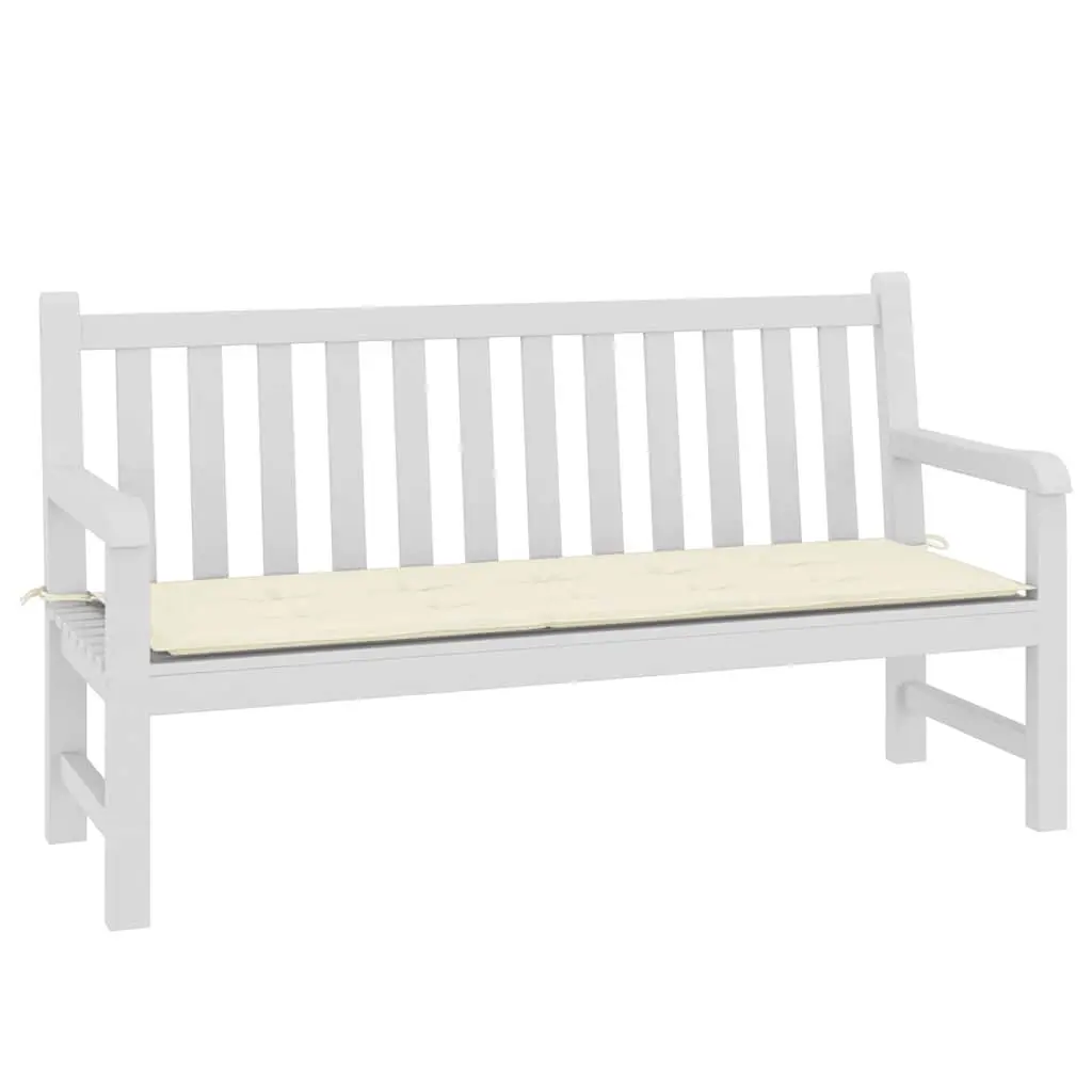 Garden Bench Cushion Cream Outdoor Patio Seat Pad 150 x 50 x 3 cm Water-Resistant Oxford Fabric