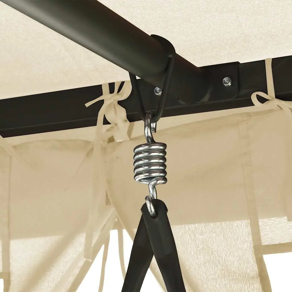 Gazebo Swing Bench Seat for Two Persons Outdoor Canopy Cream White