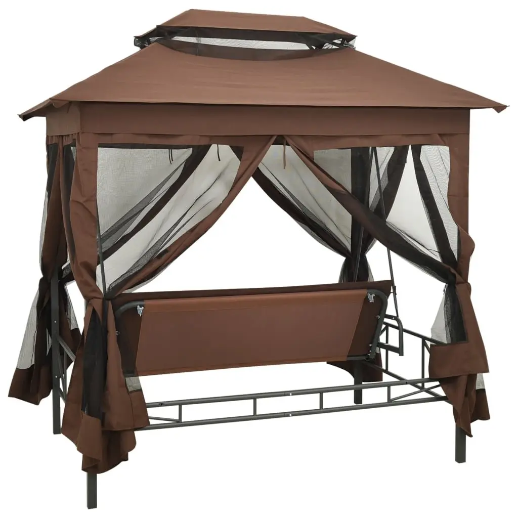Gazebo Convertible Swing Bench Porch Outdoor Two Seater Shade Canopy Pillows