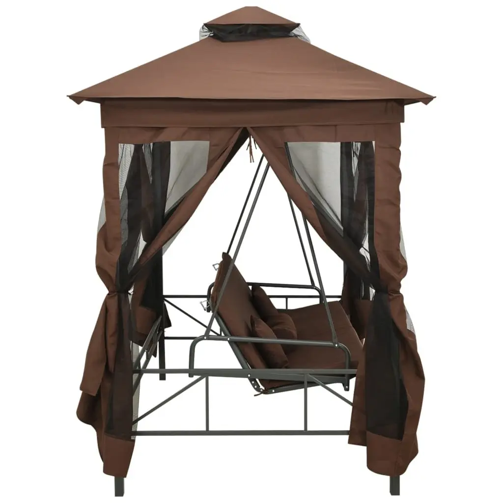 Gazebo Convertible Swing Bench Porch Outdoor Two Seater Shade Canopy Pillows