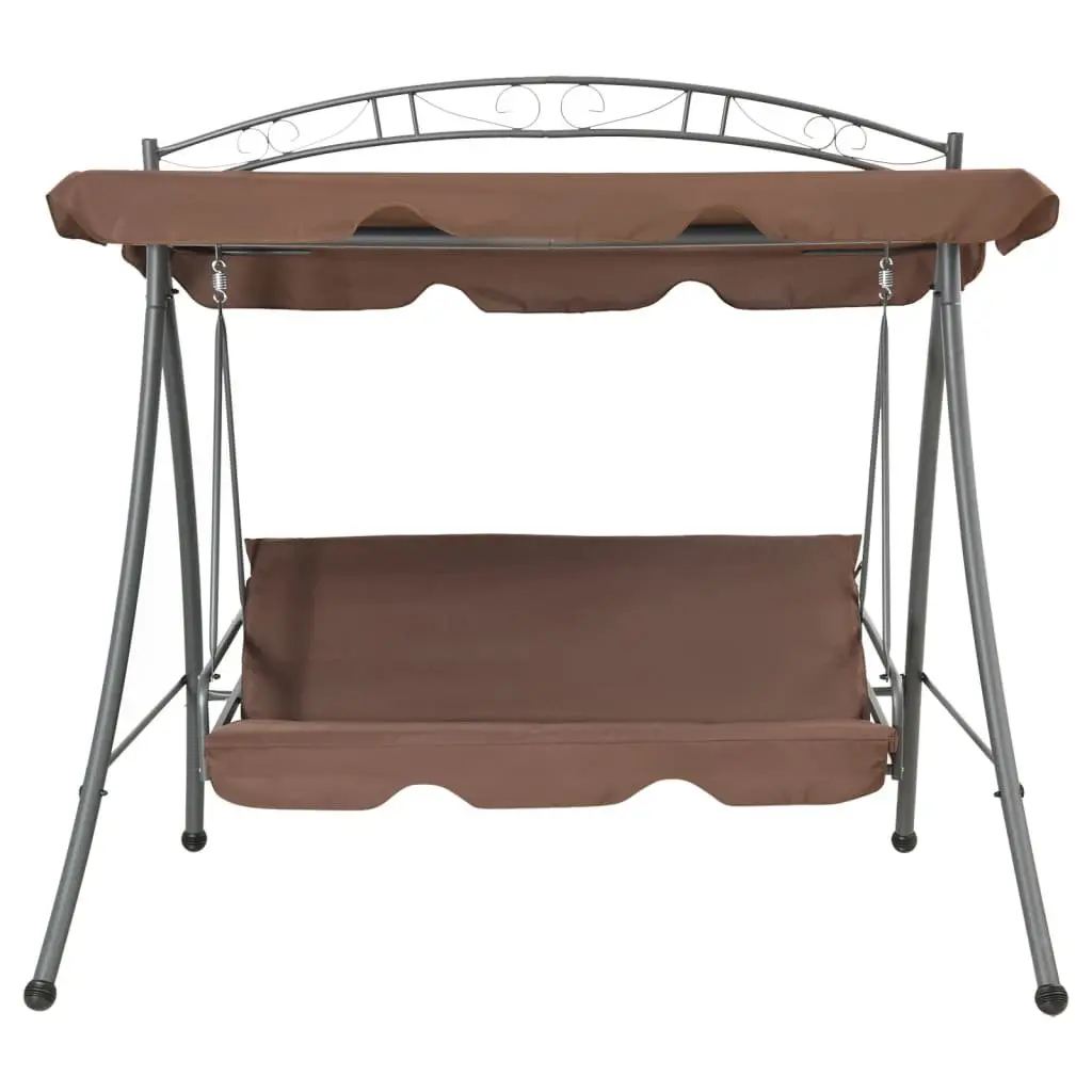 Convertible Swing Bench for Outdoor Use with Canopy Brown