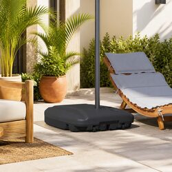 Outdoor Umbrella Stand Mobile Base with Wheels Black Garden Parasol Holder