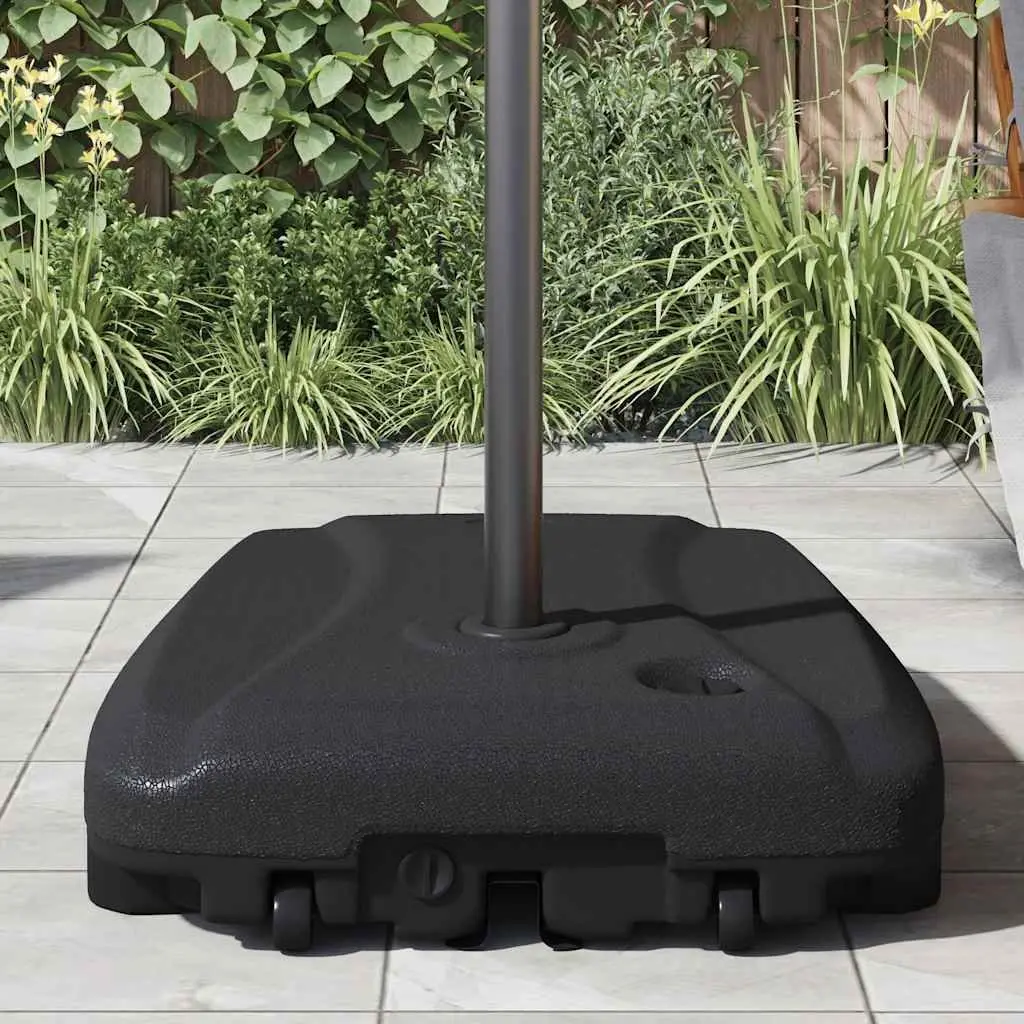 Outdoor Umbrella Stand Mobile Base with Wheels Black Garden Parasol Holder