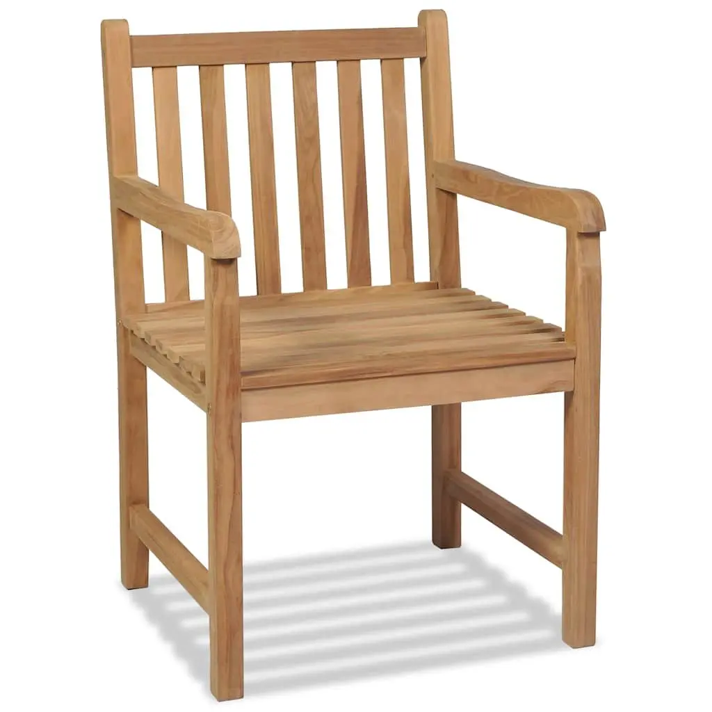 Outdoor Chairs 2 pcs Solid Teak Wood Garden Patio Seating Set Brown Rustic