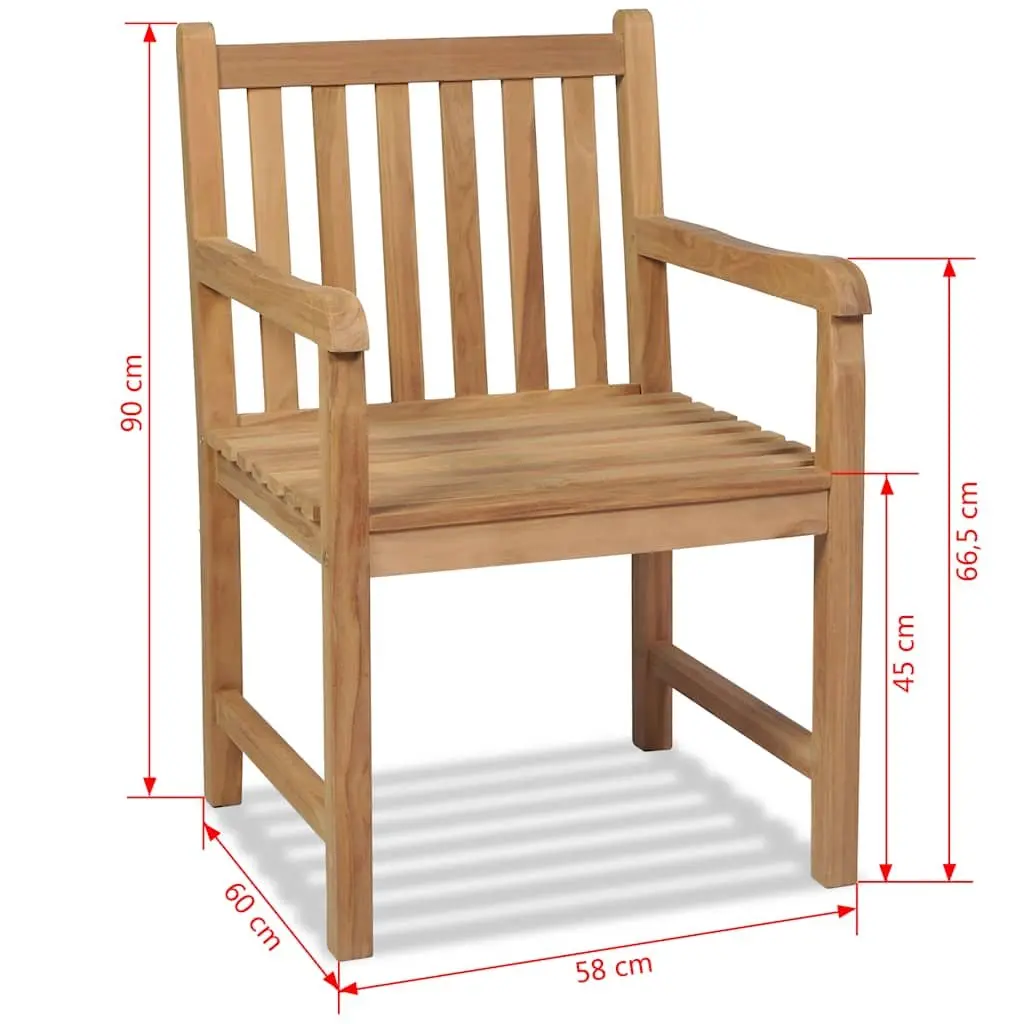 Outdoor Chairs 2 pcs Solid Teak Wood Garden Patio Seating Set Brown Rustic