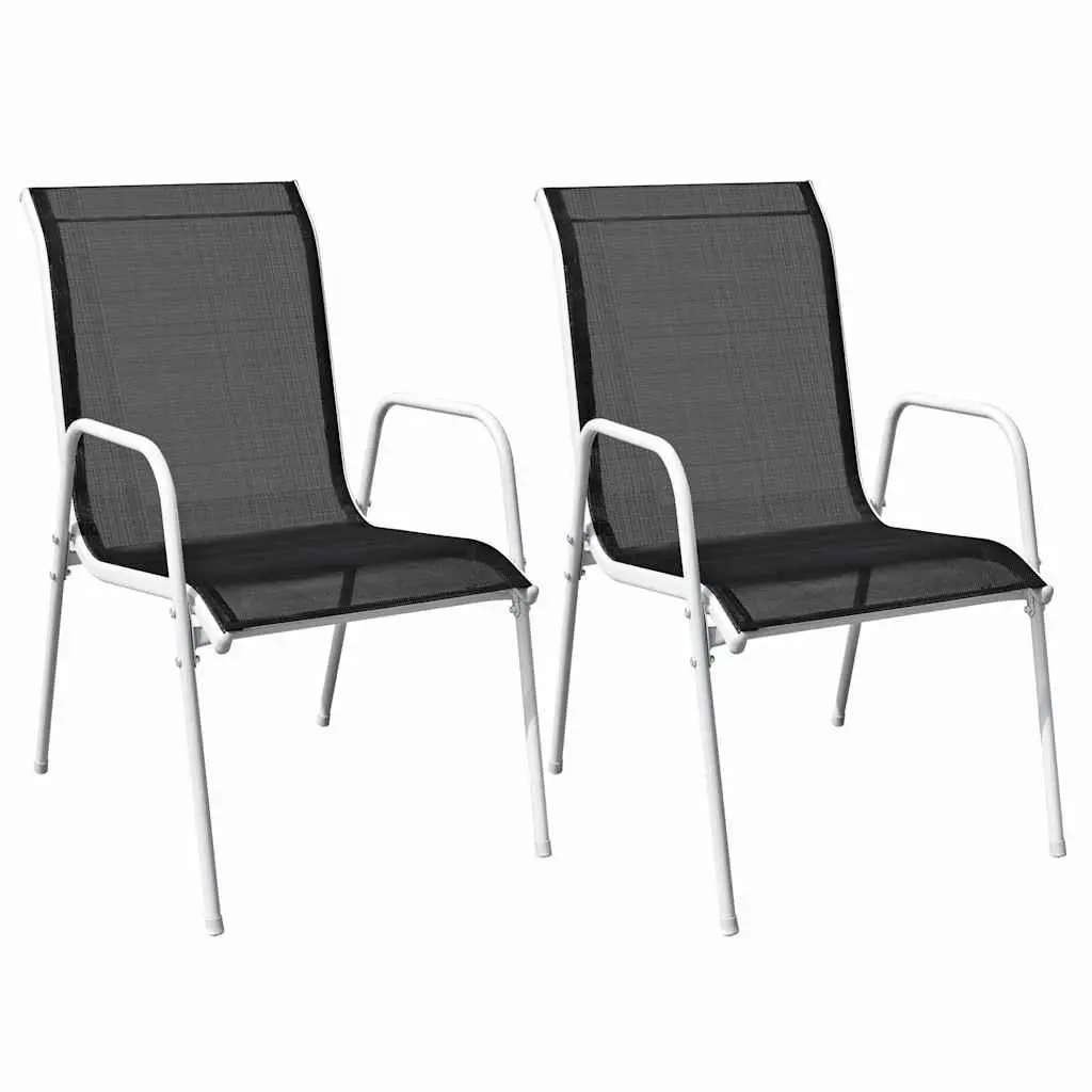 3 Piece Bistro Set Outdoor Garden Furniture Steel Frame Chairs Table Patio