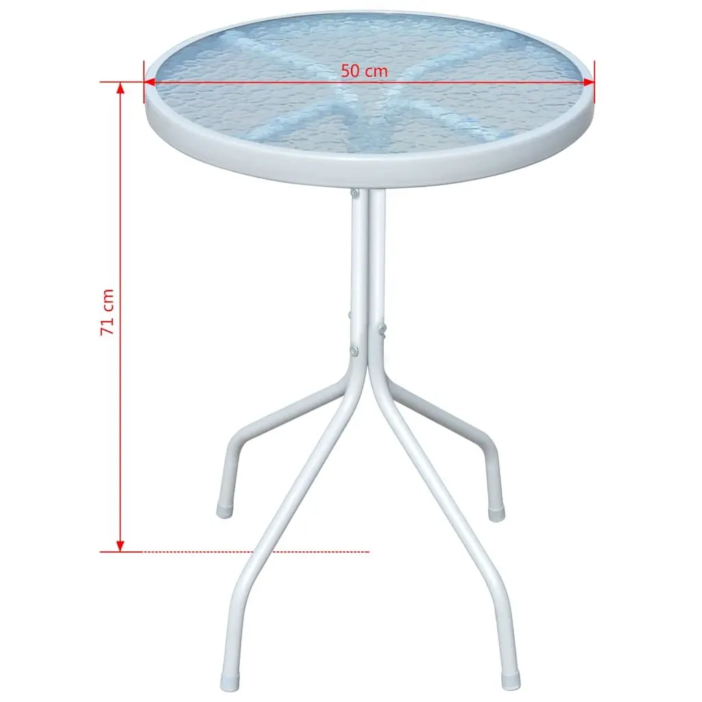 3 Piece Bistro Set Outdoor Garden Furniture Steel Frame Chairs Table Patio
