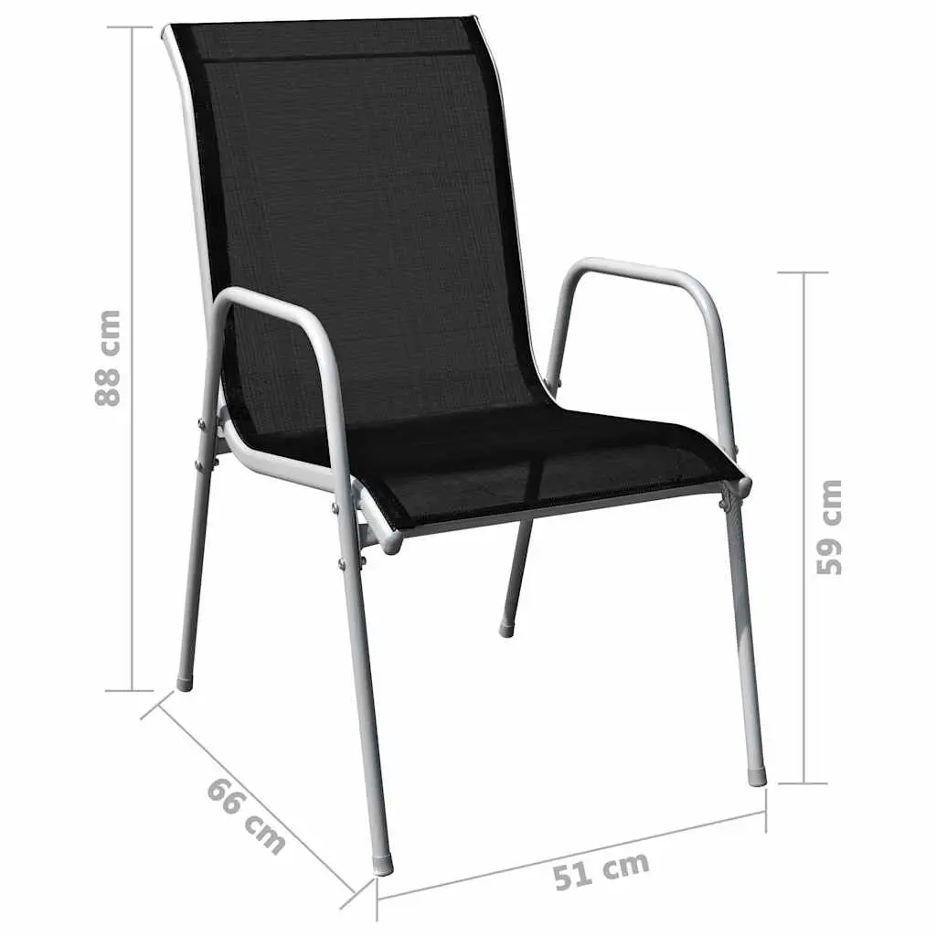 Outdoor Dining Set 5 Piece Garden Furniture Table 4 Stackable Chairs Patio