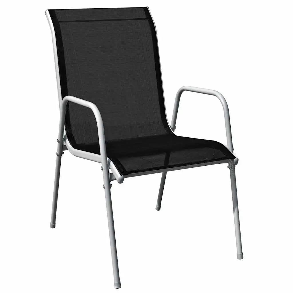 Outdoor Dining Set 5 Piece Garden Furniture Table 4 Stackable Chairs Patio