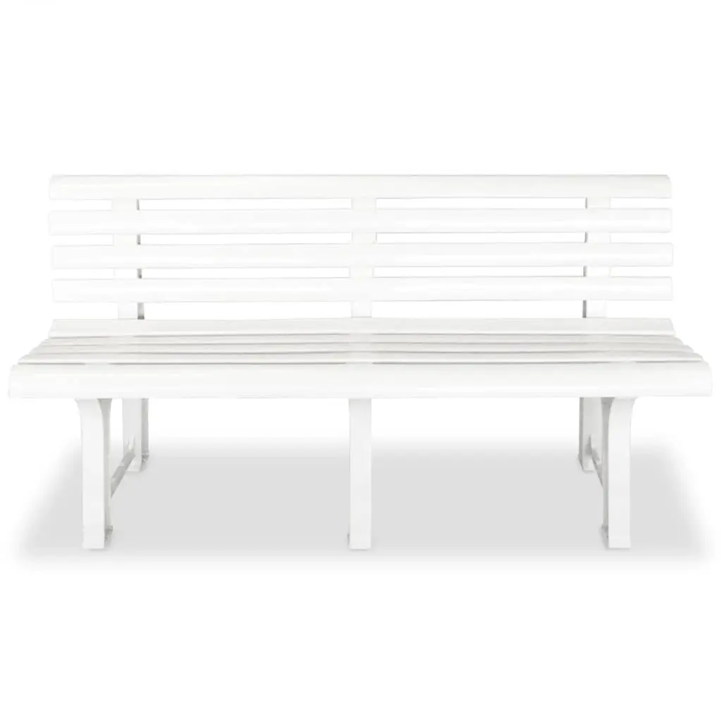 Outdoor Garden Bench Plastic Weather Resistant White 145.5 cm Seating