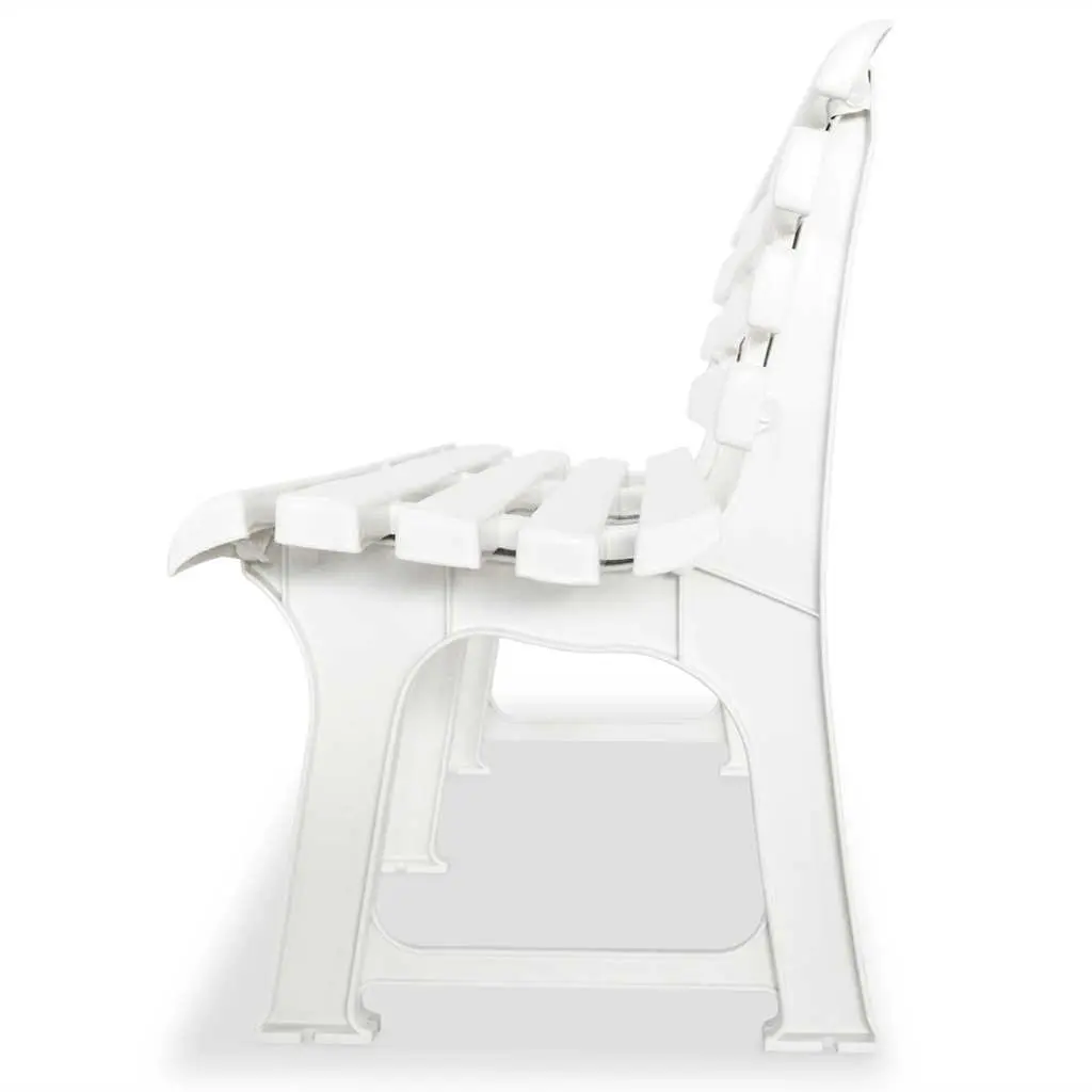 Outdoor Garden Bench Plastic Weather Resistant White 145.5 cm Seating