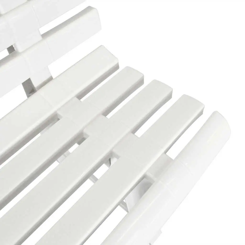 Outdoor Garden Bench Plastic Weather Resistant White 145.5 cm Seating