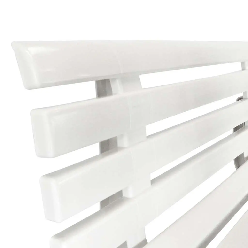Outdoor Garden Bench Plastic Weather Resistant White 145.5 cm Seating