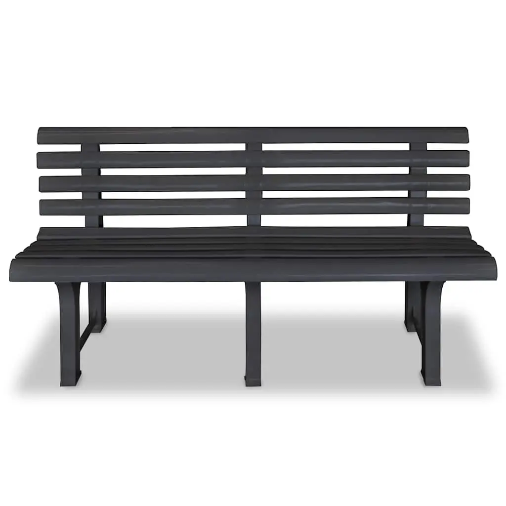 Garden Bench 145.5 cm Outdoor Patio Seat Plastic Anthracite Backyard Seating