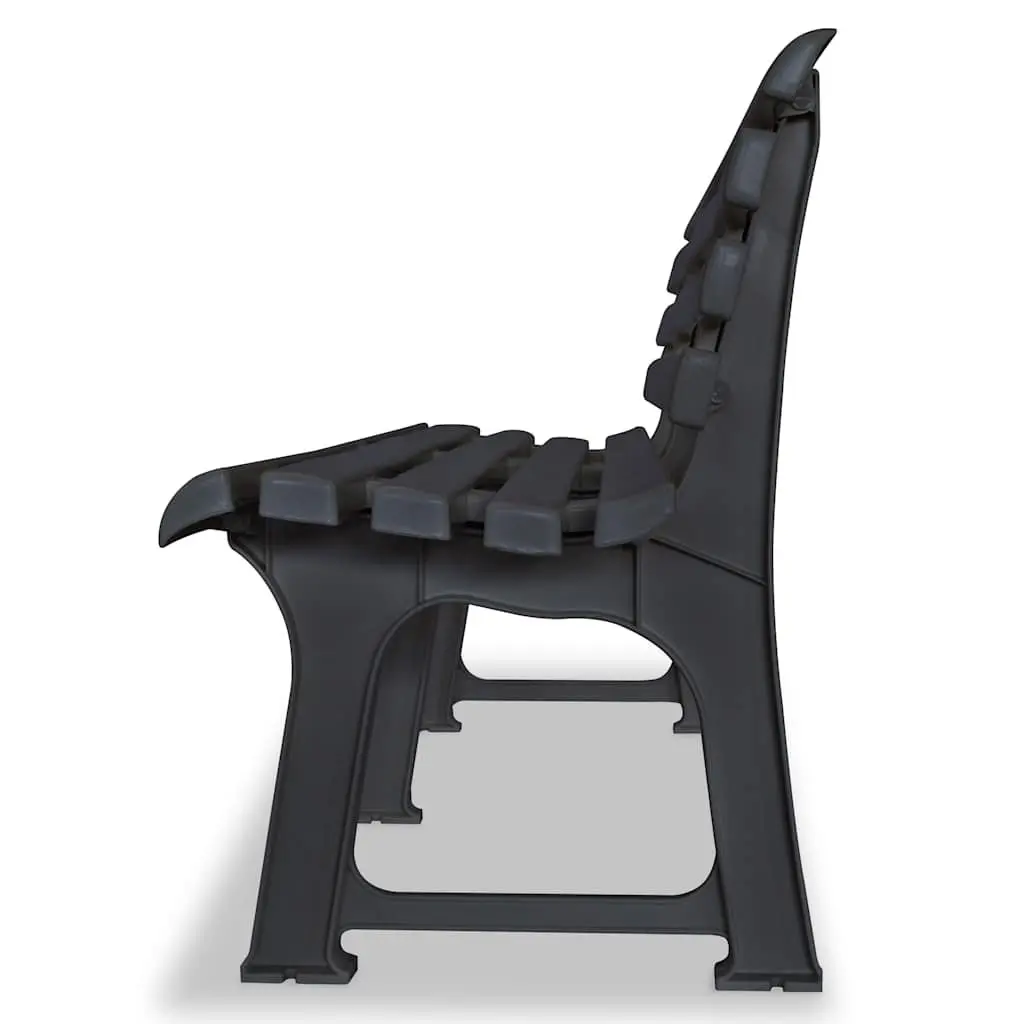 Garden Bench 145.5 cm Outdoor Patio Seat Plastic Anthracite Backyard Seating