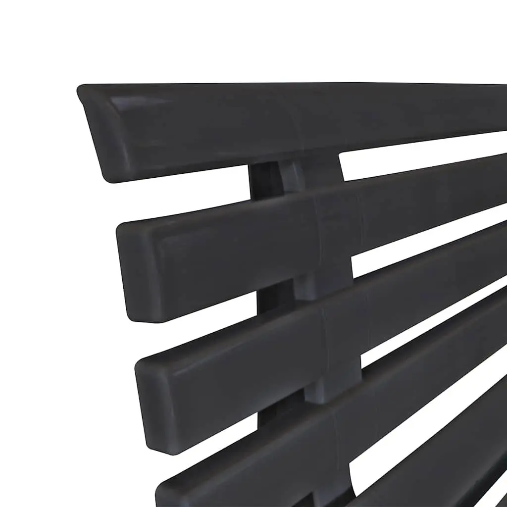 Garden Bench 145.5 cm Outdoor Patio Seat Plastic Anthracite Backyard Seating