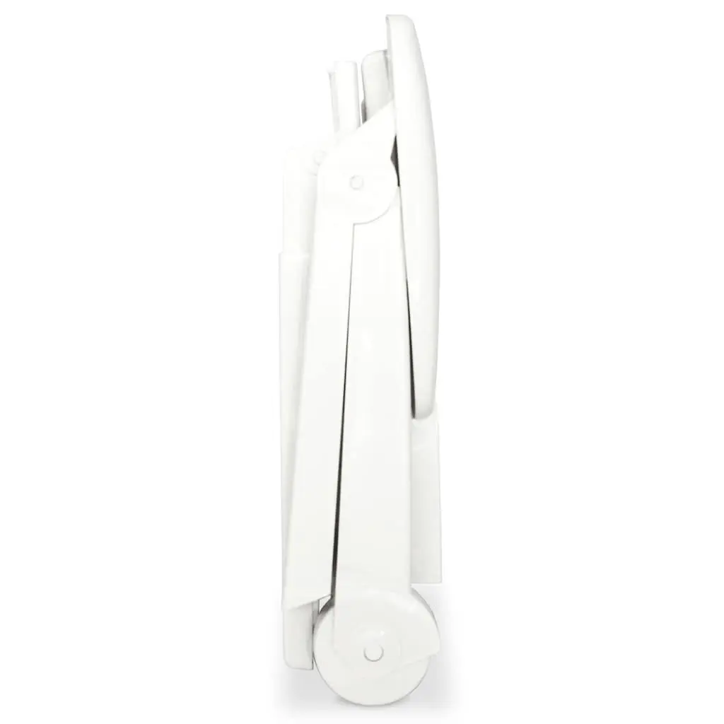 White Folding Sun Lounger with Adjustable Backrest