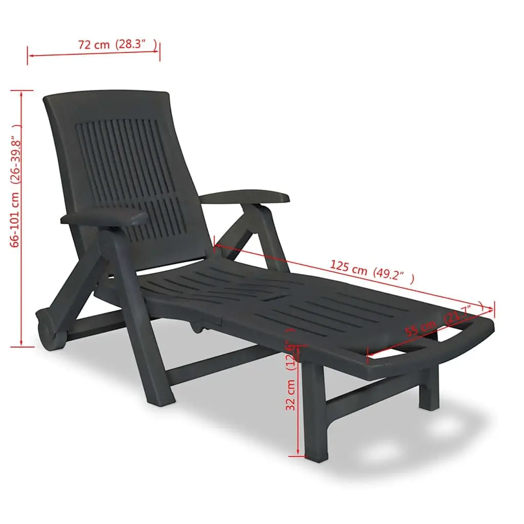 Sun Lounger with Adjustable Backrest and Footrest