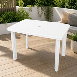 Weather-Resistant Plastic Garden Dining Table - 101x68x72cm