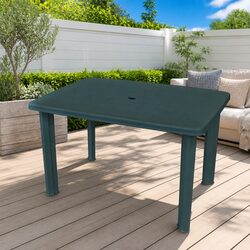 Outdoor Garden Dining Table Weather Resistant Plastic Patio Furniture Green