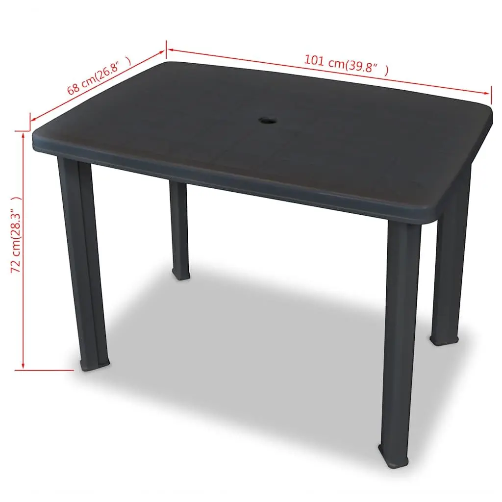Garden Table Anthracite Outdoor Dining Furniture Patio 101x68x72cm