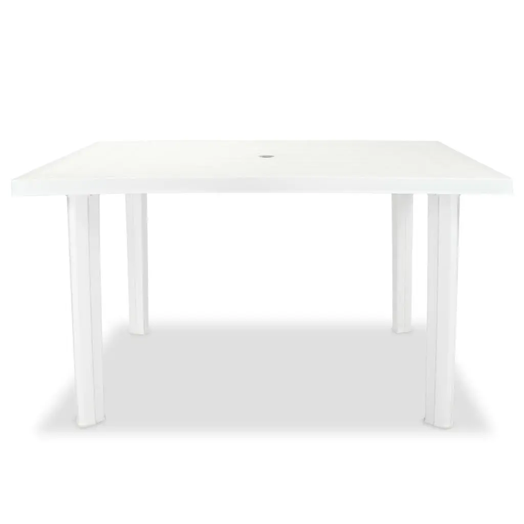 Outdoor Dining Table for Patio Garden 126 x 76 x 72 cm Weather-Resistant Plastic White