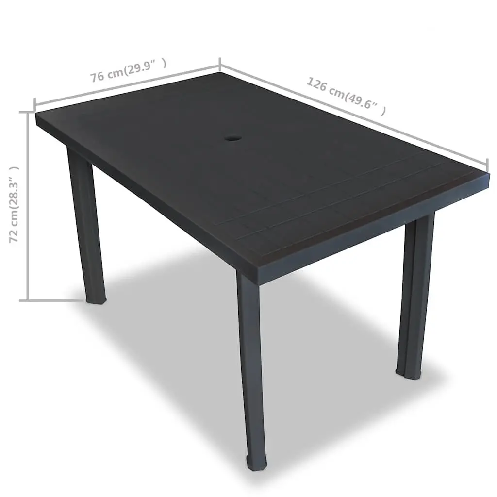 Garden Table Anthracite Outdoor Dining Furniture Patio Plastic Weather Resistant