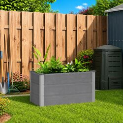 Garden Raised Bed Planter Specs: 100x50x54cm Grey
