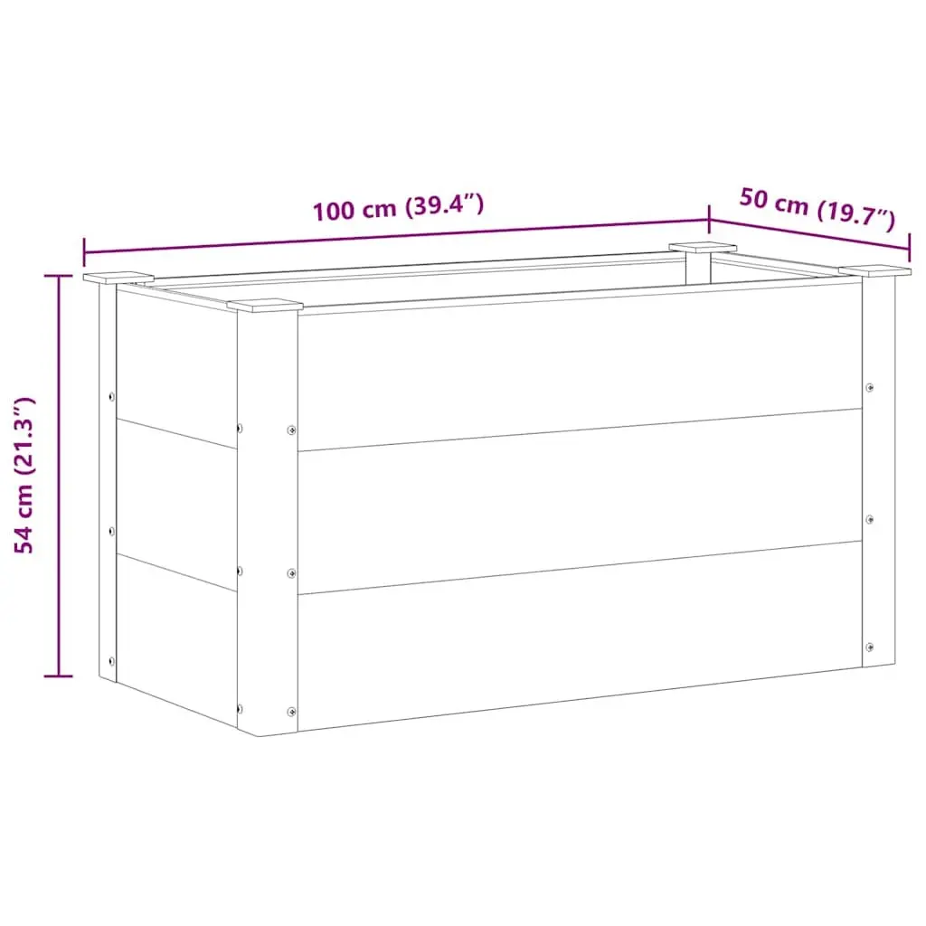 Garden Raised Bed Planter Outdoor Flower Box Plant Container 100x50x54cm Grey