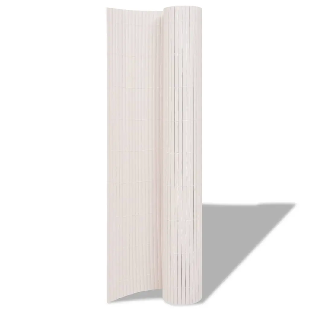 Double-Sided Garden Fence Panel Outdoor 90x300 cm White