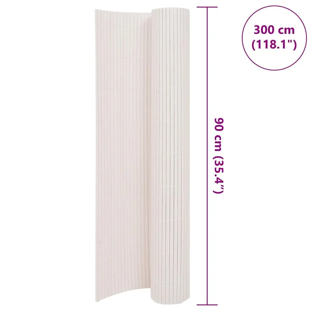 Double-Sided Garden Fence Panel Outdoor 90x300 cm White