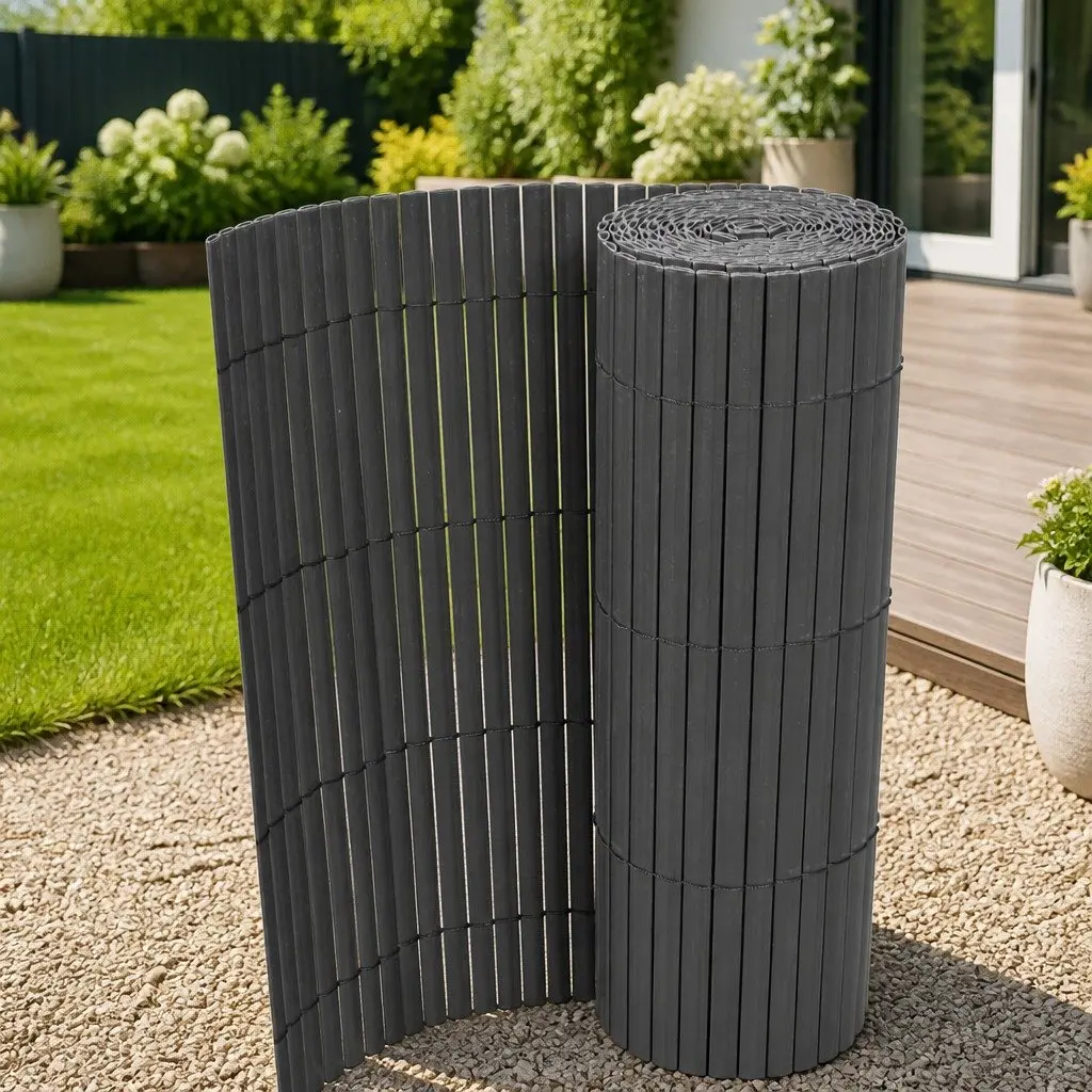 Garden Fence Panel Outdoor Screening Barrier Grey 90 x 300 cm