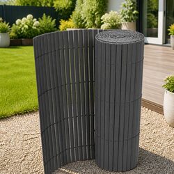 Grey PVC Garden Fence Panel - Specifications and Details