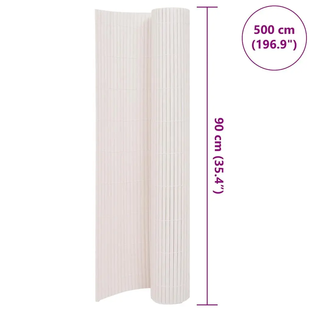 Double-Sided Garden Fence Panel Outdoor 90x500cm White