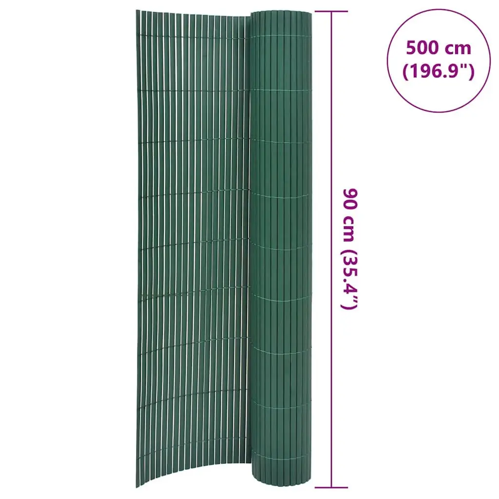 Double-Sided Garden Fence Panel Outdoor 90x500cm Green