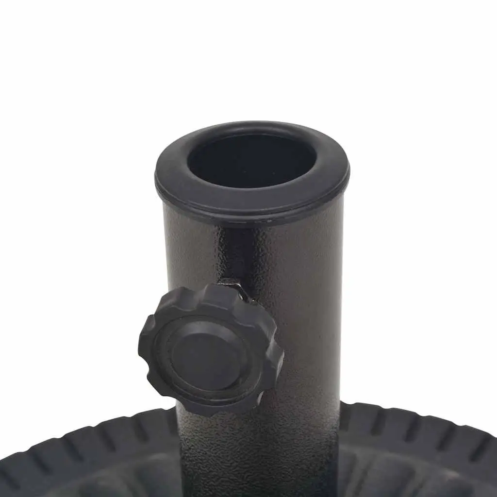 Parasol Base Outdoor Garden Umbrella Stand Black 57 mm with Locking Bolt and Adapters