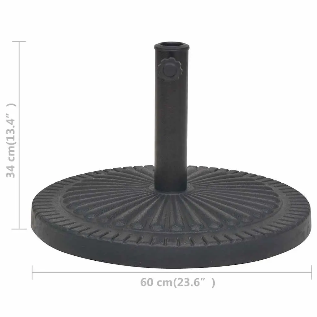 Parasol Base Outdoor Garden Umbrella Stand Black 57 mm with Locking Bolt and Adapters